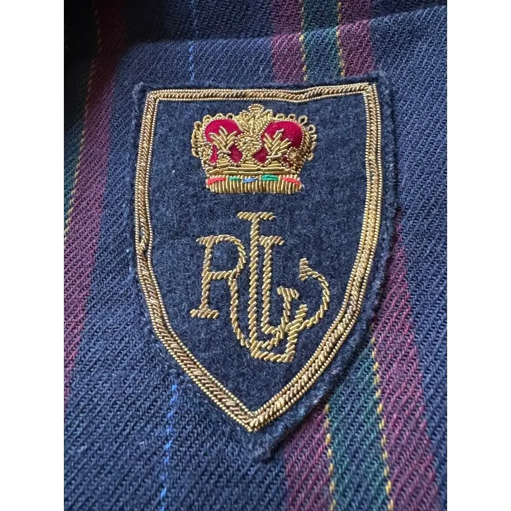 Vintage Ralph Lauren Wool Crest Blazer Made in USA Size 4 - Picture 3 of 9